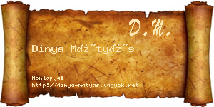 Dinya Mátyás névjegykártya